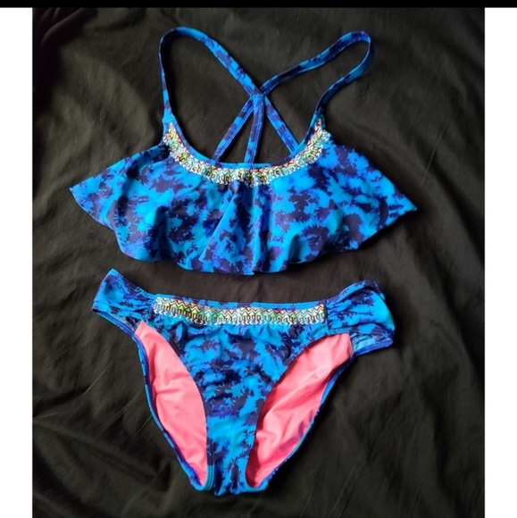VICTORIA SECRET PINK FLOUNCE BIKINI - Picture 1 of 6